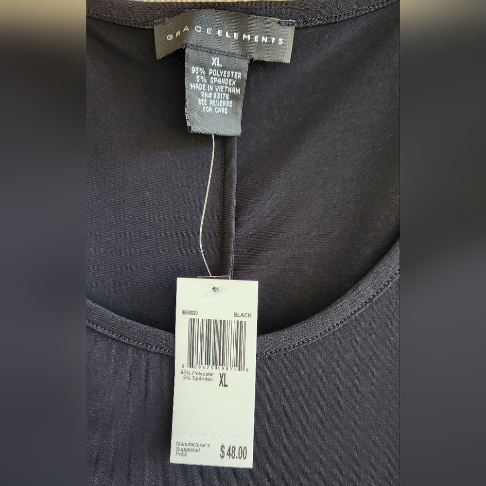 Grace Elements Black Tunic Top XL - Picture 8 of 14